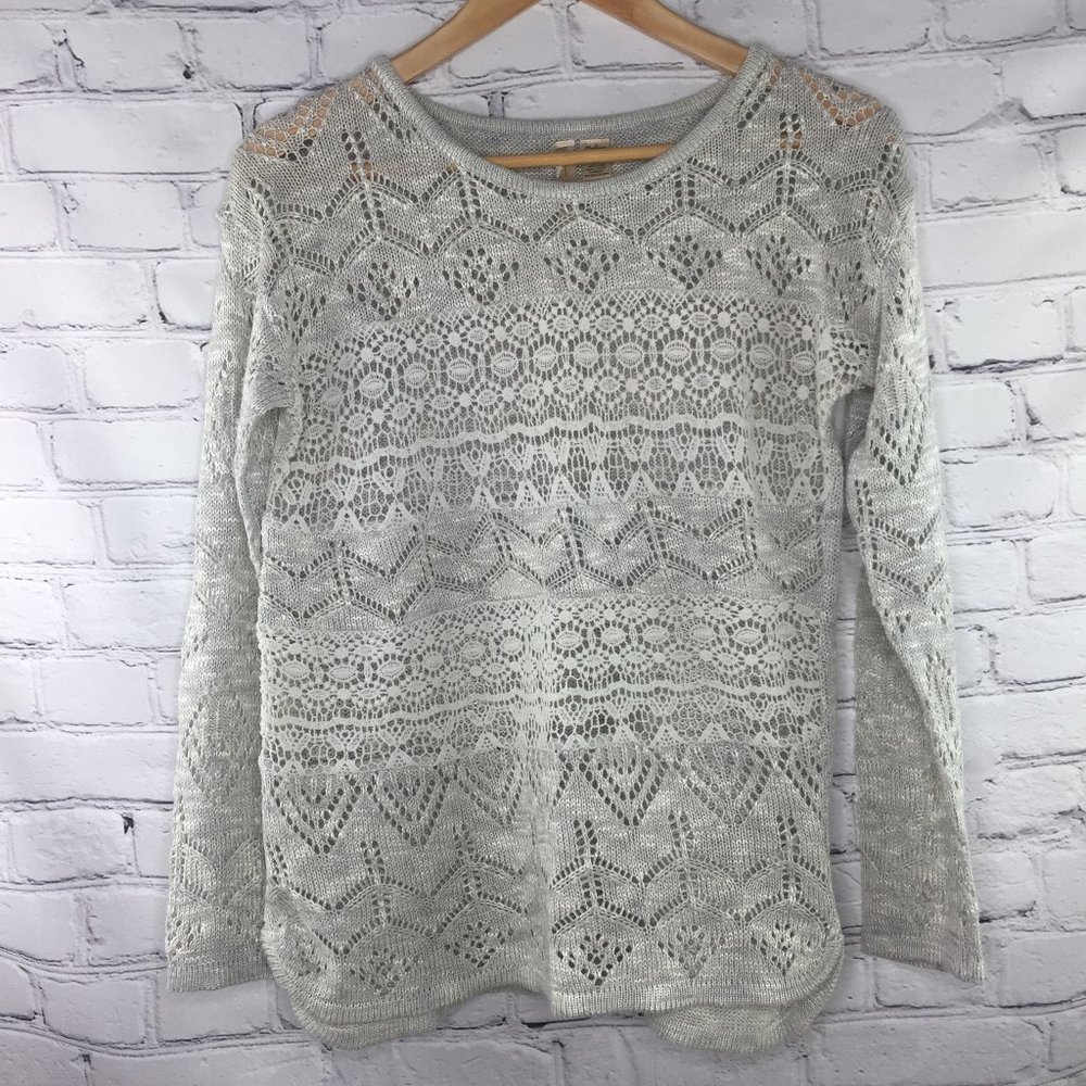 By Design lightweight crochet knit sweater